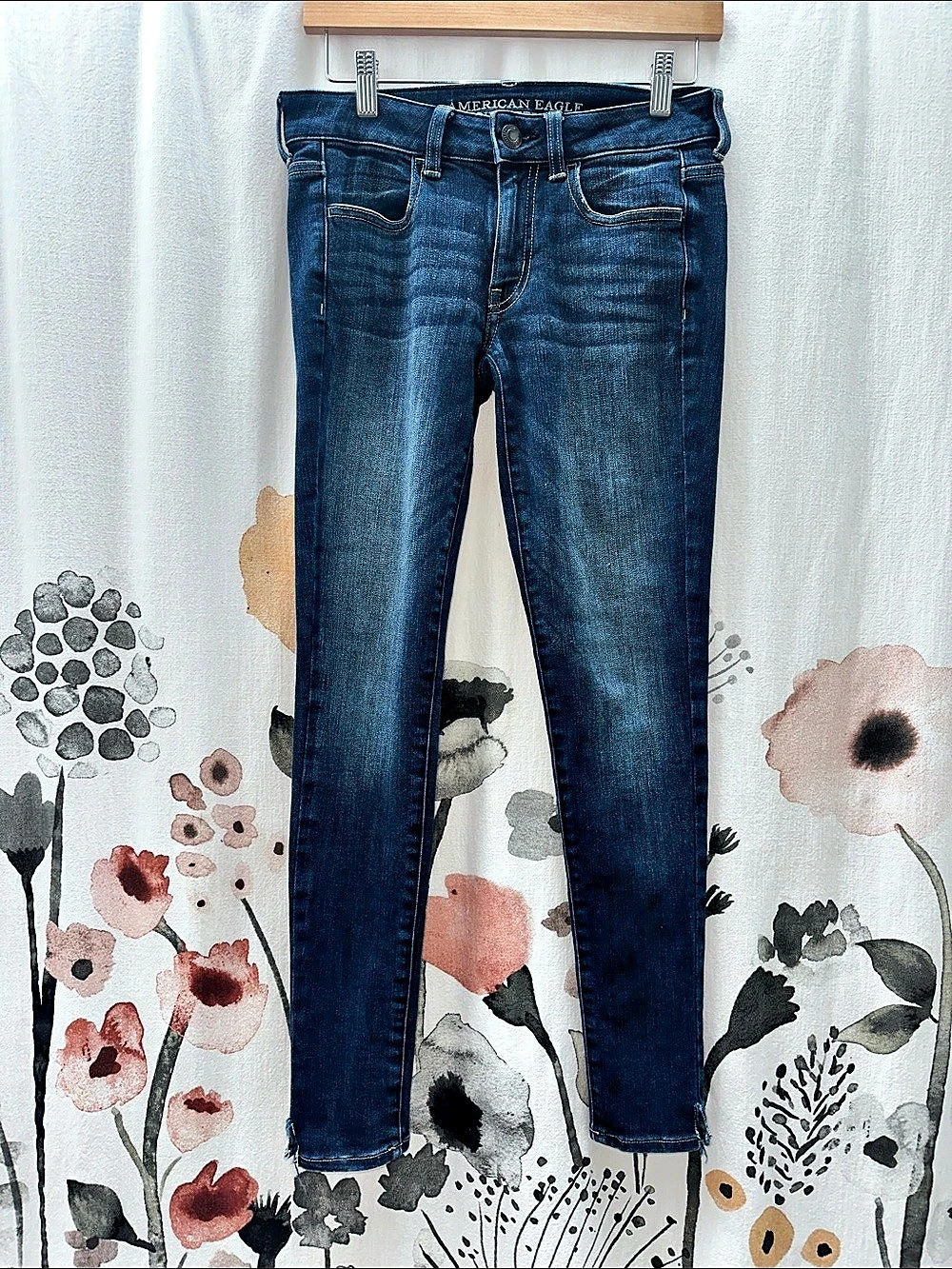 American Eagle Outfitters Super Stretch Jegging Blue Waist 2